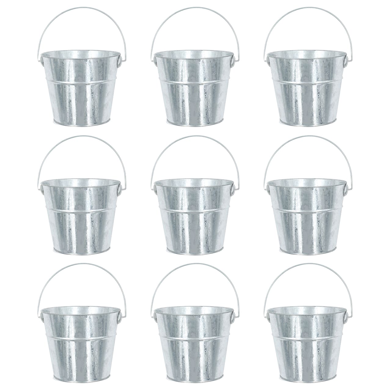 ArtSkills® 5" Small Galvanized Metal Buckets, 9ct.